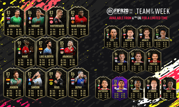 El clásico TOTW de FUT 20 regresará.
