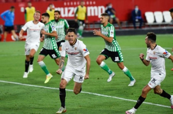 El derbi fue para Sevilla por 2-0, además fue el partido de reinaugurar la actividad en España. (FOTO: Getty Images)