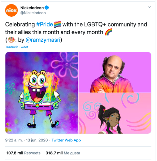 La publicación de Nickelodeon, que incluía a Bob Esponja.