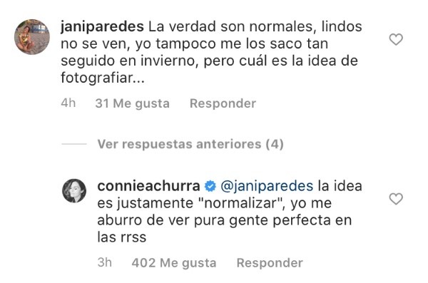 Las reacciones de Connie Achurra a los comentarios en Instagram. (4)