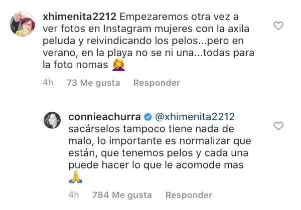 Las reacciones de Connie Achurra a los comentarios en Instagram. (5)