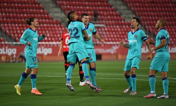 Arturo Vidal celebrando su gol ante Mallorca - Getty