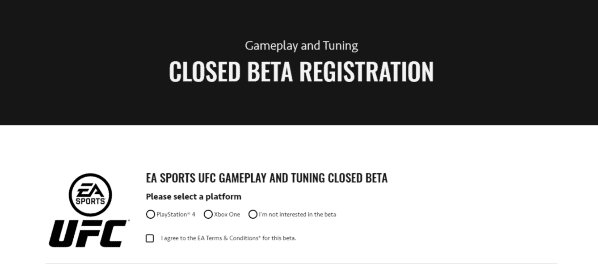 Registro para la beta cerrada de UFC 4