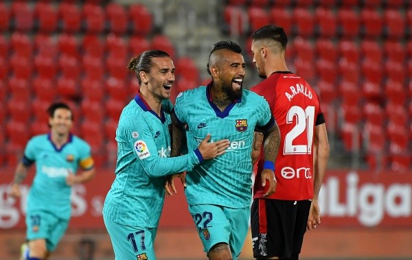 Vidal y su gol al Mallorca.