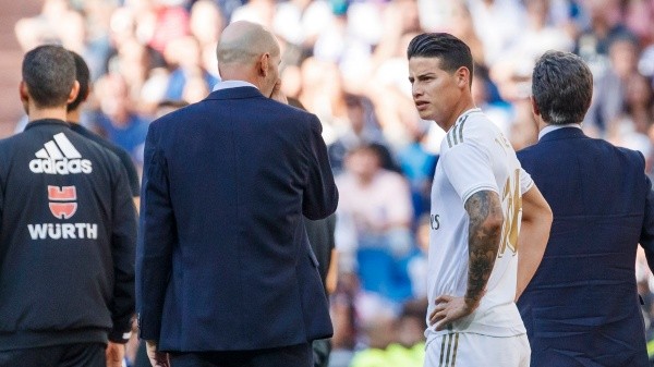 James y Zidane, una relación fría que ha terminado con el colombiano sin chances en el Real Madrid (Getty Images)