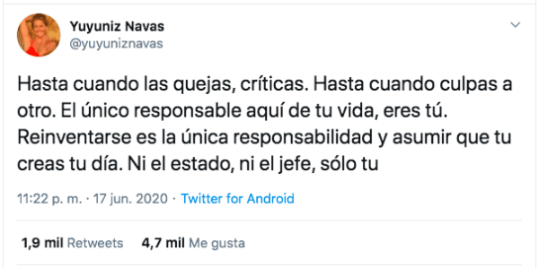 La publicación de Yuyuniz Navas que detonaron todo.