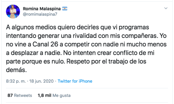La primera reacción de la ex chica reality Romina Malaspina ante el escándalo.