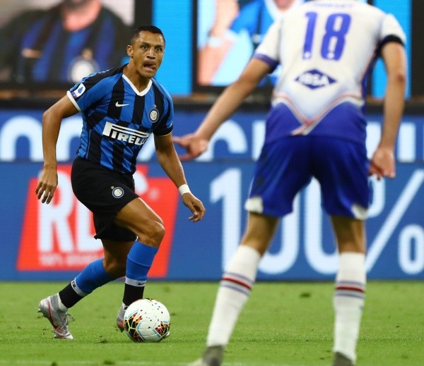 Alexis Sánchez en Inter frente a la Sampdoria.