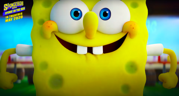 Una escena de la nueva película de “Bob Esponja”.