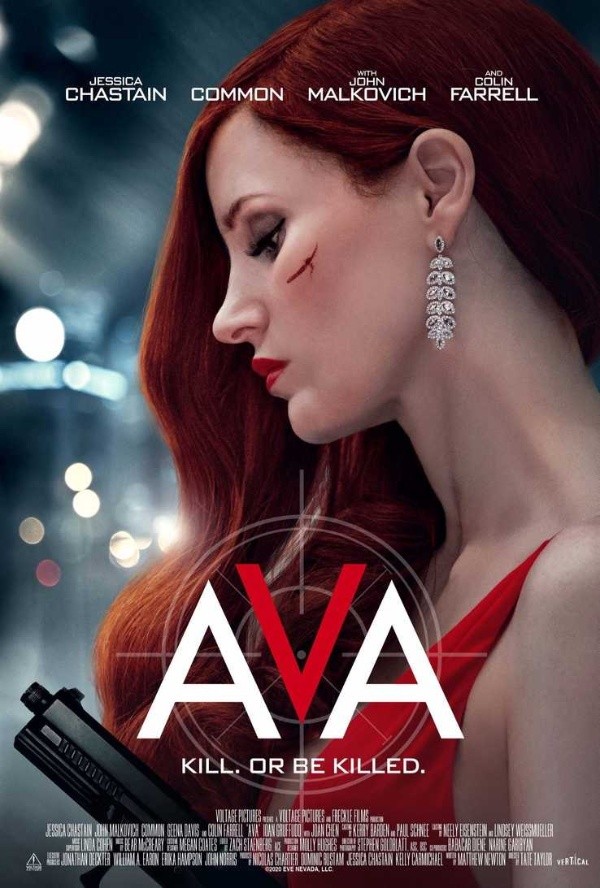 El afiche para la película &quot;Ava&quot;, con Jessica Chastain.