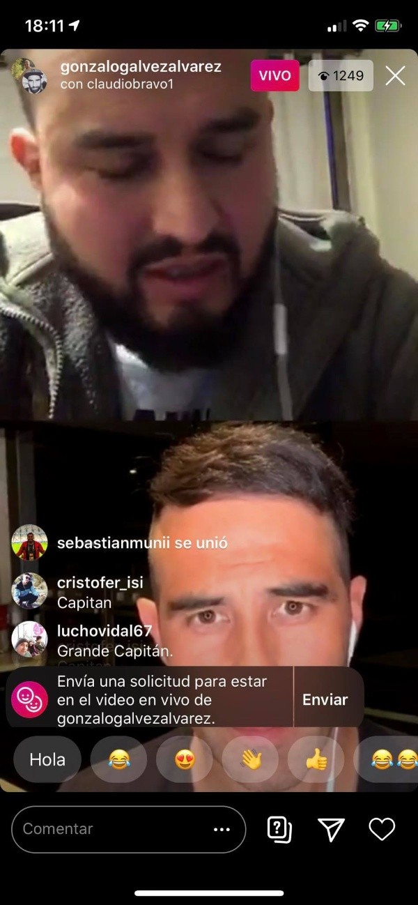 La conversación de Claudio Bravo a través de un Instagram live