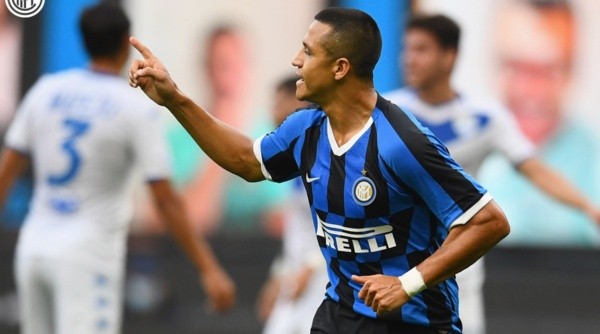 Alexis Sánchez acumula dos goles y cuatro asistencias en Inter. La mitad de la producción fue hoy ante Brescia (Inter)