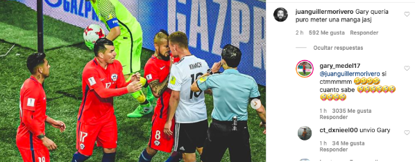 Gary Medel reveló que quería puro pegarle a los alemanes. Foto: Instagram