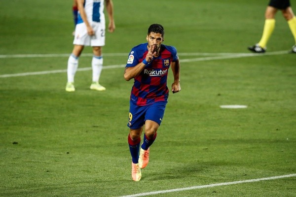 Luis Suárez y el solitario gol del Barcelona ante Espanyol.