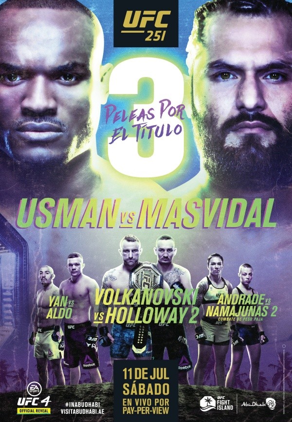 Tres peleas por el título son lo más destacado del estreno de UFC en Abu Dhabi. (Foto: UFC)