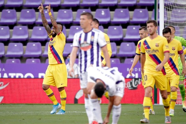 Vidal marcó el único gol en la victoria de Barcelona ante Real Valladolid. (FOTO: Getty)