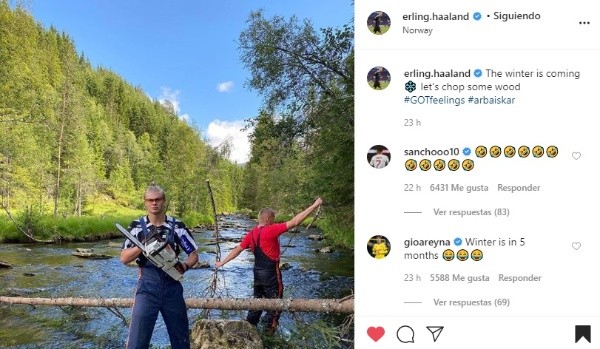 El noruego Erling Haaland encontró una graciosa manera de dejar atrás la polémica por su expulsión de una discoteca.