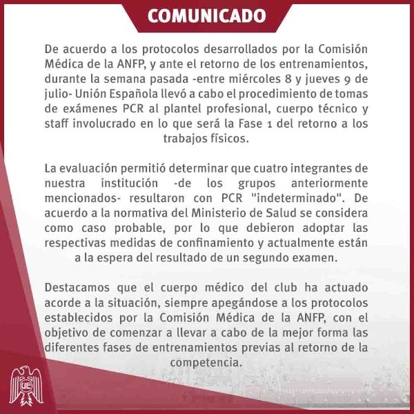 Comunicado de Unión Española