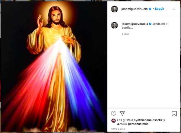 Una de las últimas manifestaciones de José Miguel Viñuela en su Instagram.