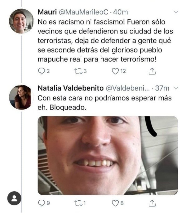 El tuit que desató la ira de Twitter en contra de Natalia Valdebenito.