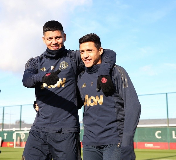 Marcos Rojo y Alexis coincidieron en el Manchester United en 2018 y 2019