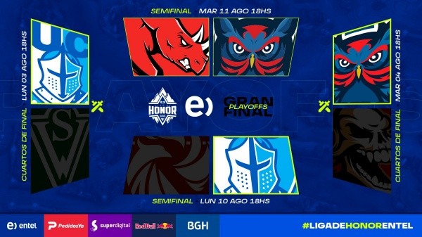 Brackets de la Liga de Honor Entel