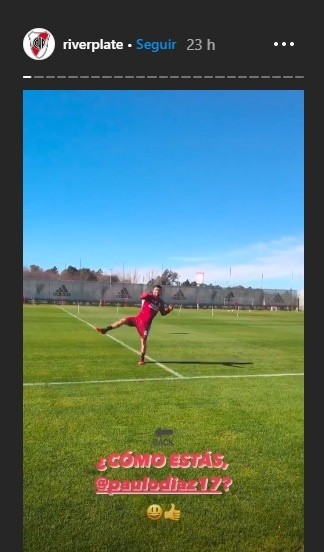River compartió un video de los trabajos físicos de Paulo Díaz en el retorno a los entrenamientos.