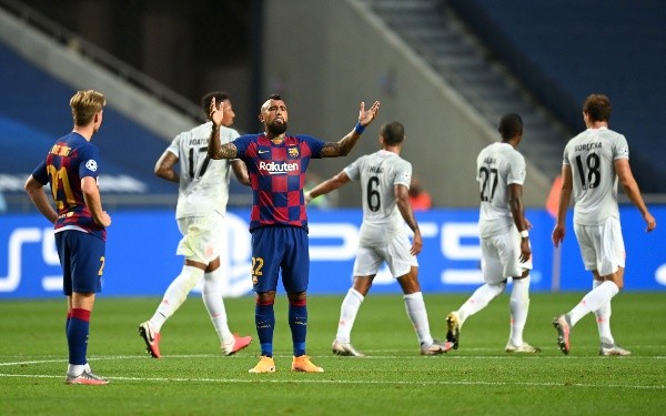 Arturo Vidal en la derrota del Barcelona