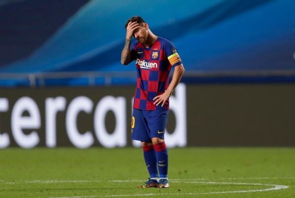 Messi no puede creer lo que pasó ante el Bayern (Getty Images)