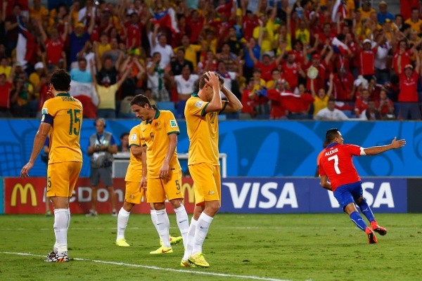 Alexis Sánchez fue el encargado de marcar el primer gol de la Roja en el Mundial de 2014. (Foto: Getty)