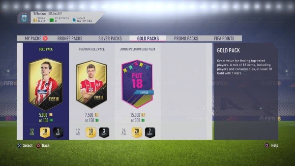 El contenido de los sobres es un misterio para los jugadores del Ultimate Team de FIFA.