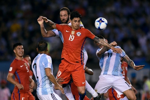 Pipita Higuaín contra Chile en 2017.