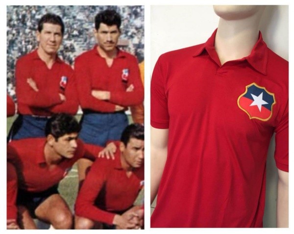 La camiseta de la selección chilena 1962.