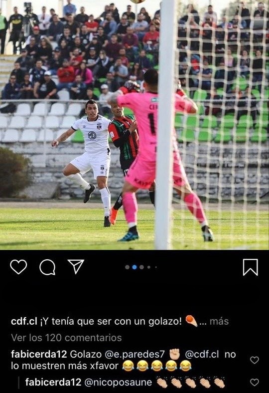 En los comentarios, Fabián Cerda pidió que no repitan más el gol 215 de Esteban Paredes.