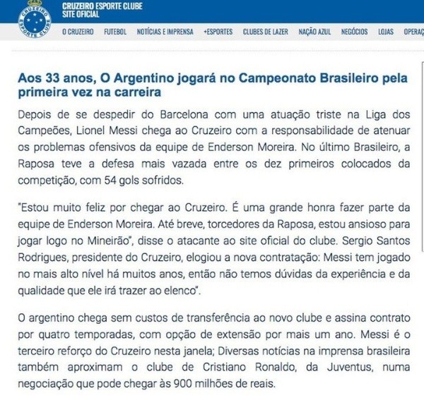 Lionel Messi en Cruzeiro