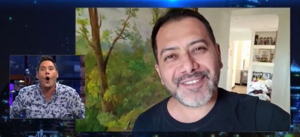 La cara de asombro de Francisco Saavedra ante la pregunta de Ruminot