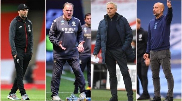 Klopp, Bielsa, Mourinho y Guardiola son algunos de los entrenadores destacados de la Premier League