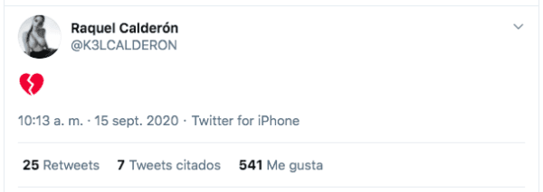 El tuit que publicó Kel Calderón la jornada de este miércoles.