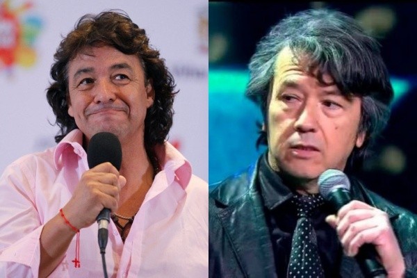 A la izquierda el humorista Gigi Martin; A la derecha Iván Cabrera Maturana imitando a Raphael de España.