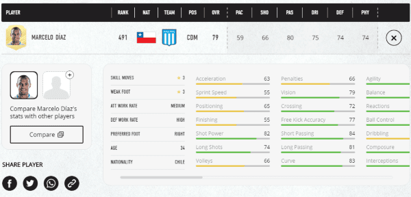 Marcelo Díaz en FIFA 21