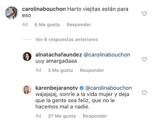 Karen Paola responde a las críticas en su Instagram.(3)