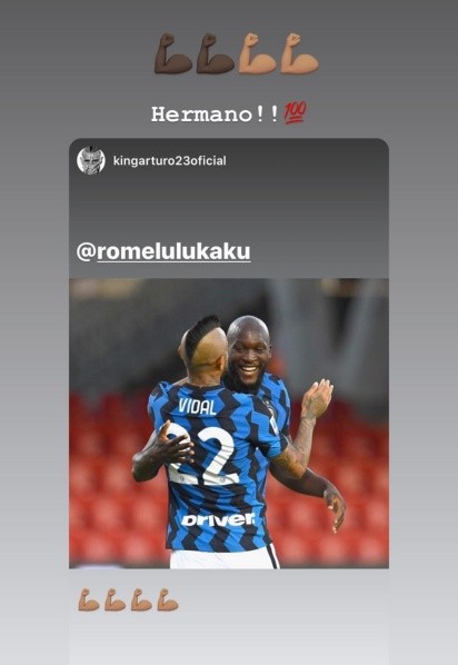 Romelu Lukaku también tuvo espacio para Arturo Vidal en su triunfante Instagram