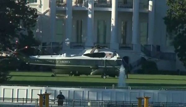 Donald Trump fue trasladado en helicóptero al hospital.