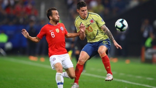 James Rodríguez no pudo con la selección chilena en la última Copa América y buscará la revancha en eliminatorias. Foto: Getty Images