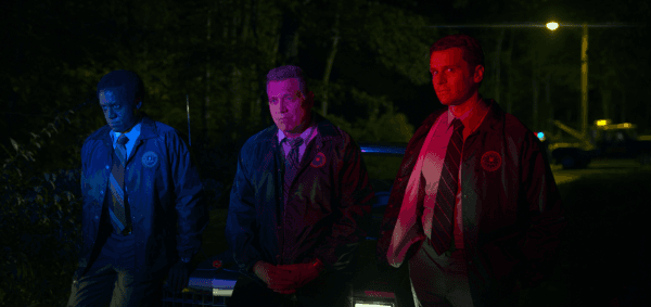 Una de las escenas en la segunda temporada de “Mindhunter”, cuando investigan los infamemente famosos asesinatos de Atlanta en los setentas.