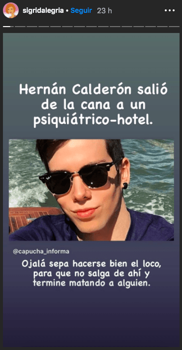 La lapidaria historia que Sigrid Alegría le dedicó a Nano Calderón.