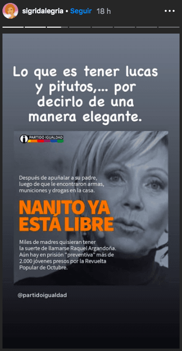 La segunda arremetida de Sigrid Alegría contra Nano Calderón.