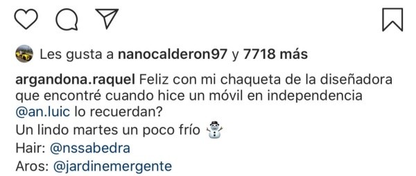 Nano Calderón le da like a foto de su mamá | Foto: Captura de pantalla