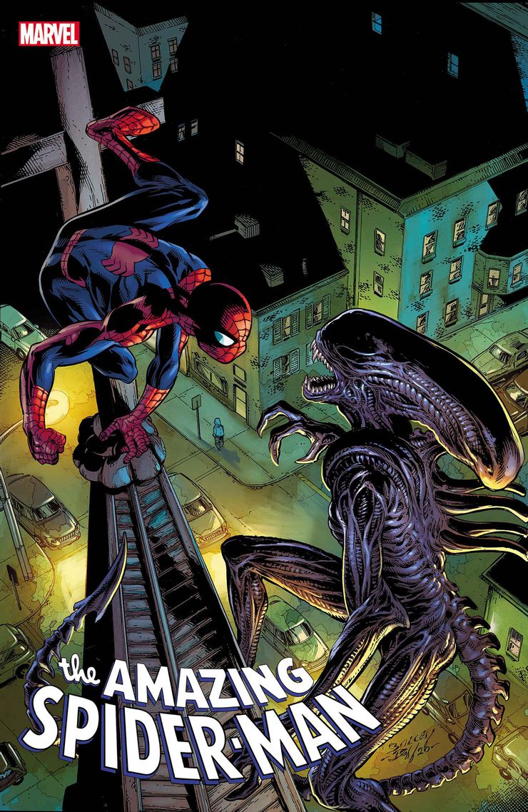 The Amazing Spider-Man #56 — Marvel vs. Alien por Mark Bagley