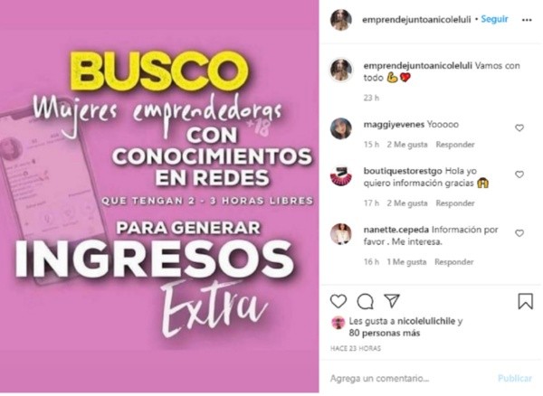 Luli promociona su nuevo Instagram | Foto: @emprendejuntoanicoleluli